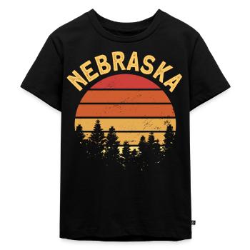 Nebraska - Kinder Premium Bio T-Shirt - Schwarz - Vorne - Mikhail (115cm)