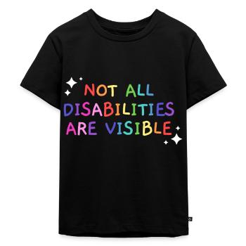 Nicht alle Behinderungen sind sichtbar und behindertengerecht - Kinder Premium Bio T-Shirt - Schwarz - Vorne - Mikhail (115cm)