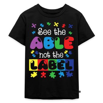 AUTISM AWARENESS Support Autism Kids for Mom Dad - Kids Premium Organic T-Shirt - black - Front - Mikhail (115cm)