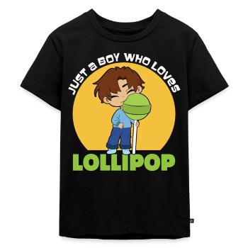 Cadeau de bonbons Lollipop - T-shirt Premium bio Enfant - noir - Devant - Mikhail (115cm)