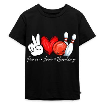 Bowling Lover, Bowler, Tenpin Bowling - Kids Premium Organic T-Shirt - black - Front - Mikhail (115cm)