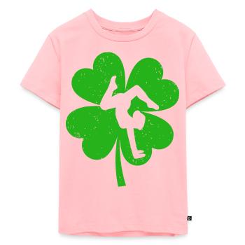 Gymnaste Saint-Patrick Trèfle irlandais - T-shirt Premium bio Enfant - rose - Devant - AI Model Kid Female (0cm)