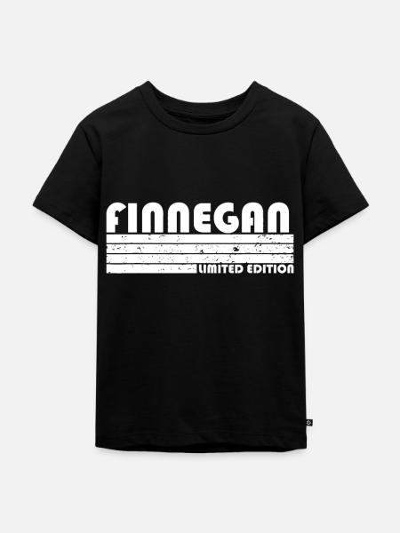 FINNEGAN Geschenkname Personalisiert - Kinder Premium Bio T-Shirt - Schwarz