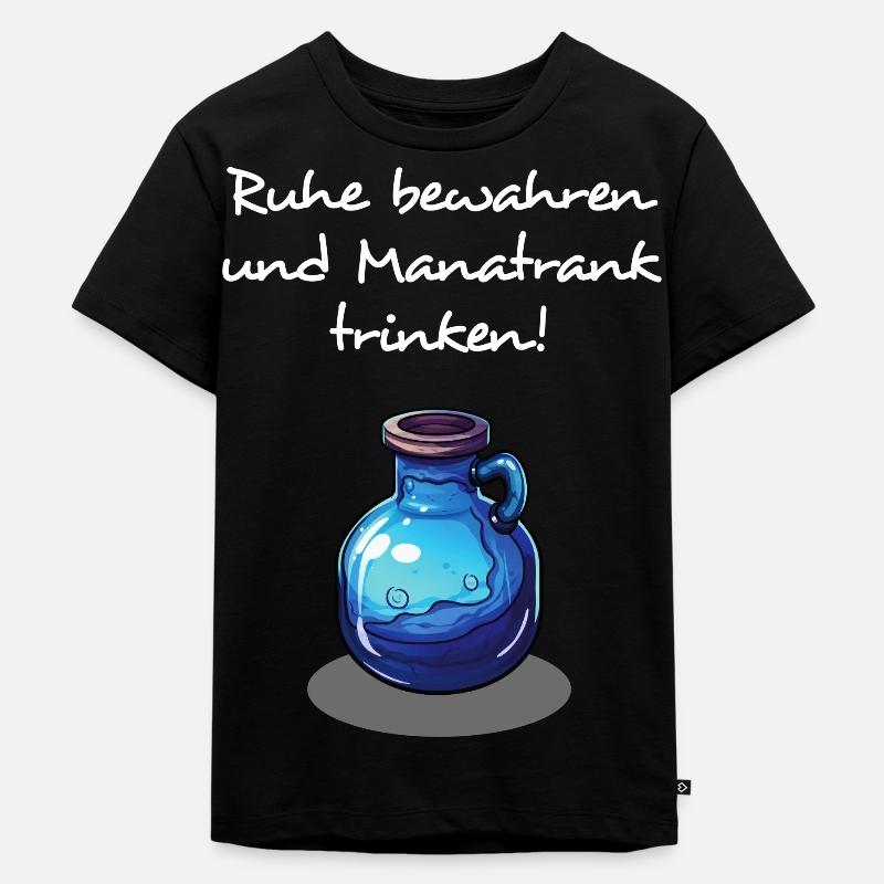 Manatrank Trinken - hell - Kinder Premium Bio T-Shirt - Schwarz