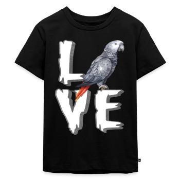 Cadeau de perroquet gris africain - T-shirt Premium bio Enfant - noir - Devant - Mikhail (115cm)