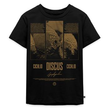 Diskusfisch Buntbarsch Aquarium Fischhalter - Kinder Premium Bio T-Shirt - Schwarz - Vorne - Mikhail (115cm)