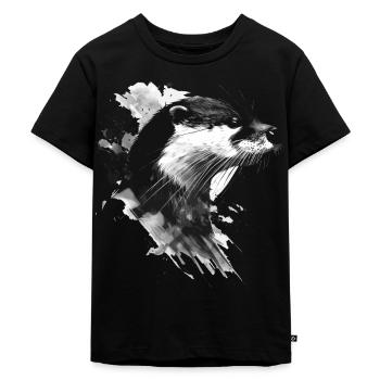 Otter - Kinder Premium Bio T-Shirt - Schwarz - Vorne - Mikhail (115cm)