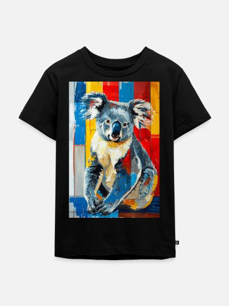 Koala - Kinder Premium Bio T-Shirt - Schwarz