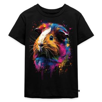 Meerschweinchen - Kinder Premium Bio T-Shirt - Schwarz - Vorne - Mikhail (115cm)