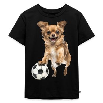Chihuahua - Kinder Premium Bio T-Shirt - Schwarz - Vorne - Mikhail (115cm)