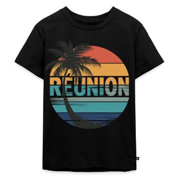 La Réunion - Kinder Premium Bio T-Shirt - Schwarz - Vorne - Mikhail (115cm)