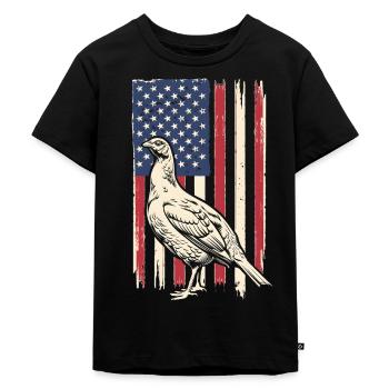 Auerhahn - Kinder Premium Bio T-Shirt - Schwarz - Vorne - Mikhail (115cm)