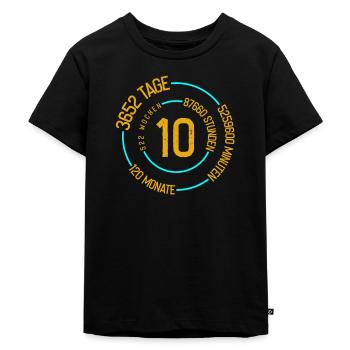 Kinder 10. Geburtstag Kinder Geschenke - Kinder Premium Bio T-Shirt - Schwarz - Vorne - Mikhail (115cm)