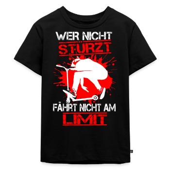 Stunt Scooter Tretroller Kinderroller Geschenk - Kinder Premium Bio T-Shirt - Schwarz - Vorne - Mikhail (115cm)