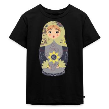 Poupée matriochka russe traditionnelle - T-shirt Premium bio Enfant - noir - Devant - Mikhail (115cm)