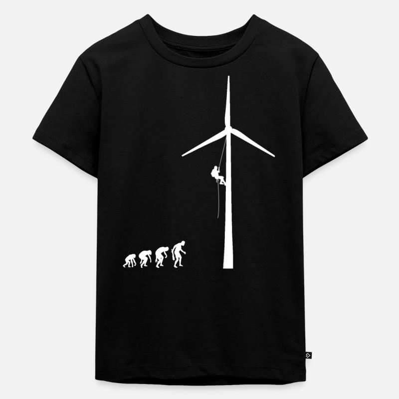 Wind turbine mechanic system electronics wind system - Kids Premium Organic T-Shirt - black