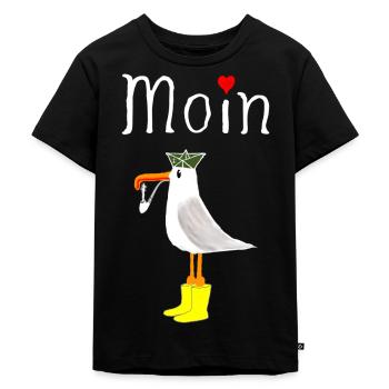 Moin Anker Seemann - Kinder Premium Bio T-Shirt - Schwarz - Vorne - Mikhail (115cm)