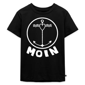 Moin Norddeutschland Super Geschenkidee Begrüßung - Kinder Premium Bio T-Shirt - Schwarz - Vorne - Mikhail (115cm)