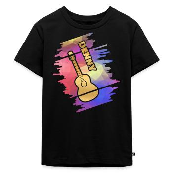 Guitar Denny - Kids Premium Organic T-Shirt - black - Front - Mikhail (115cm)
