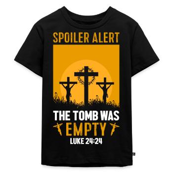 Spoiler Tomb was lerr Funny Easter Saying - Kids Premium Organic T-Shirt - black - Front - Mikhail (115cm)