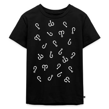 Angelhaken Muster - Kinder Premium Bio T-Shirt - Schwarz - Vorne - Mikhail (115cm)