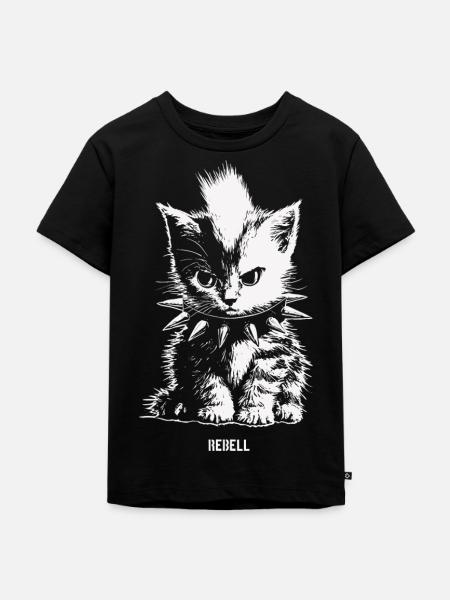 Rebell Kitten - Kinder Premium Bio T-Shirt - Schwarz