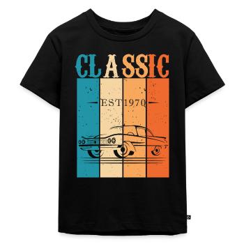CLASSIC CAR - Kinder Premium Bio T-Shirt - Schwarz - Vorne - Mikhail (115cm)
