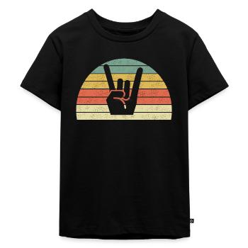 Rock - Kinder Premium Bio T-Shirt - Schwarz - Vorne - Mikhail (115cm)