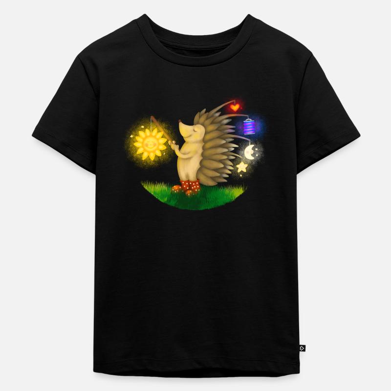Lanterne hérisson Saint Martin - T-shirt Premium bio Enfant - noir