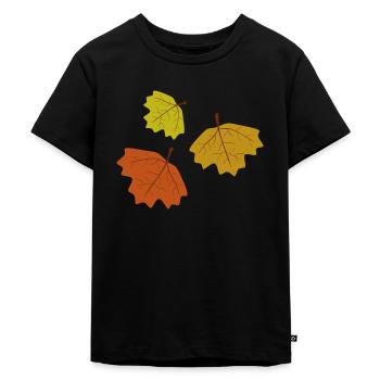 fall leaves - Kids Premium Organic T-Shirt - black - Front - Mikhail (115cm)