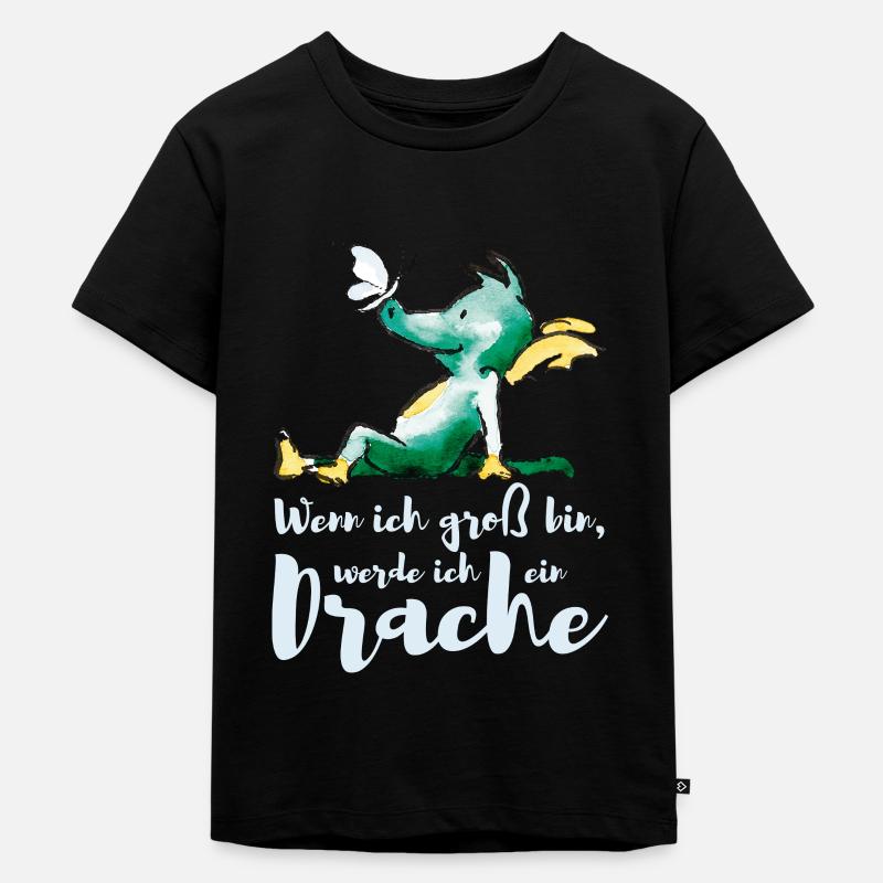 TABALUGA Wenn Ich Groß Bin, Werde Ich Ein Drache - Kinder Premium Bio T-Shirt - Schwarz