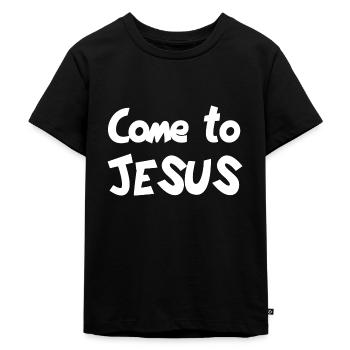 Christian clothing come to Jesus - Kids Premium Organic T-Shirt - black - Front - Mikhail (115cm)