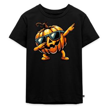 Dabbing Pumpkin - Kinder Premium Bio T-Shirt - Schwarz - Vorne - Mikhail (115cm)