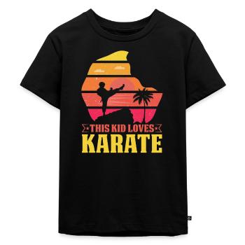 Dieses Kind liebt Karate - Kinder Premium Bio T-Shirt - Schwarz - Vorne - Mikhail (115cm)