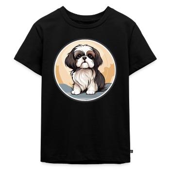 Shih Tzu Löwenhunde Chrysanthemenhund Shih Tzu - Kinder Premium Bio T-Shirt - Schwarz - Vorne - Mikhail (115cm)