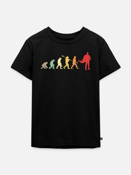 Darwin-Evolution für Supermans 🦸 ♂️ - Kinder Premium Bio T-Shirt - Schwarz