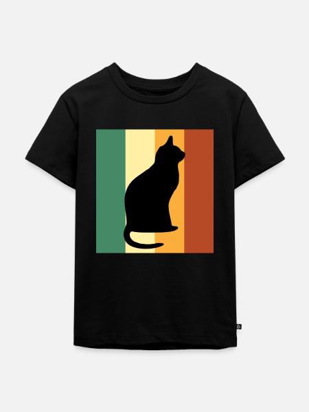 Katze Haustier - Kinder Premium Bio T-Shirt - Schwarz