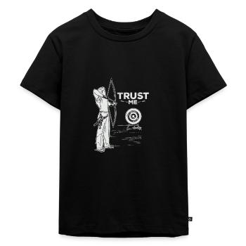 Bogenschießen - Kinder Premium Bio T-Shirt - Schwarz - Vorne - Mikhail (115cm)