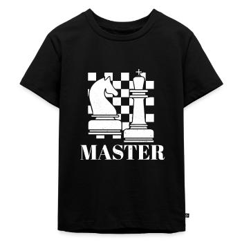 Schach - Kinder Premium Bio T-Shirt - Schwarz - Vorne - Mikhail (115cm)