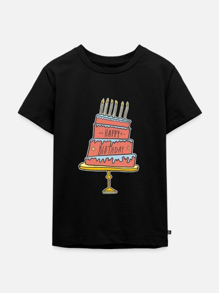 Birthday Cake T-Shirt - Kinder Premium Bio T-Shirt - Schwarz