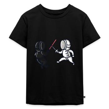 Fencing, fencing, foil - Kids Premium Organic T-Shirt - black - Front - Mikhail (115cm)