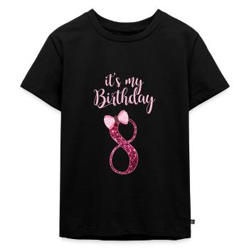 8. Geburtstag Mädchen 8 Jahre Prinzessin Geschenk - Kinder Premium Bio T-Shirt - Schwarz - Vorne - Mikhail (115cm)
