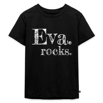 Eva, Alabama rockt - Textdesign mit Stadtnamen - Kinder Premium Bio T-Shirt - Schwarz - Vorne - Mikhail (115cm)