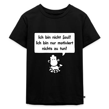 Sheepworld Ich bin nicht faul - Kinder Premium Bio T-Shirt - Schwarz - Vorne - Mikhail (115cm)