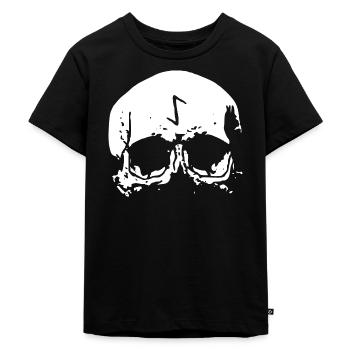 Schädel Rune - Walhalla - Odin - Wiking - Kinder Premium Bio T-Shirt - Schwarz - Vorne - Mikhail (115cm)