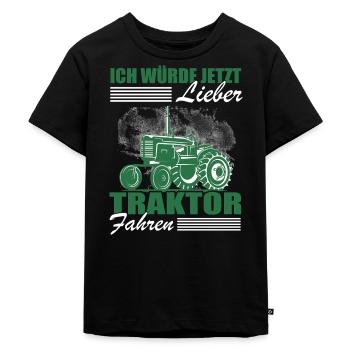 Landwirt Shirt • Traktor Korn • Bauer Geschenk - Kinder Premium Bio T-Shirt - Schwarz - Vorne - Mikhail (115cm)