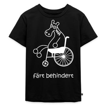 färt behindert, Pferd im Rollstuhl, Lähmung, Pferd - Kinder Premium Bio T-Shirt - Schwarz - Vorne - Mikhail (115cm)
