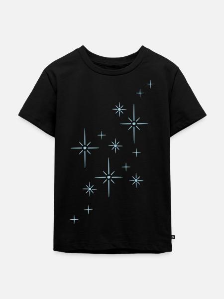 Glitzer Sterne Funkeln - Kinder Premium Bio T-Shirt - Schwarz