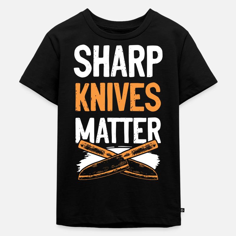 chef cuoco coltello dicendo - Maglietta ecologica premium per bambini - nero