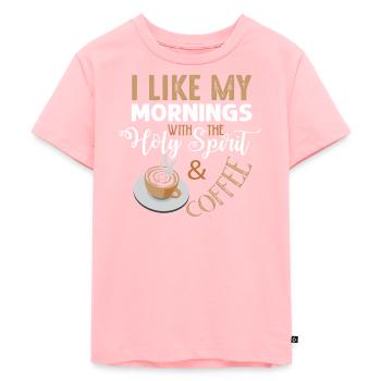 Café le matin Saint Paix Paix - T-shirt Premium bio Enfant - rose - Devant - AI Model Kid Female (0cm)